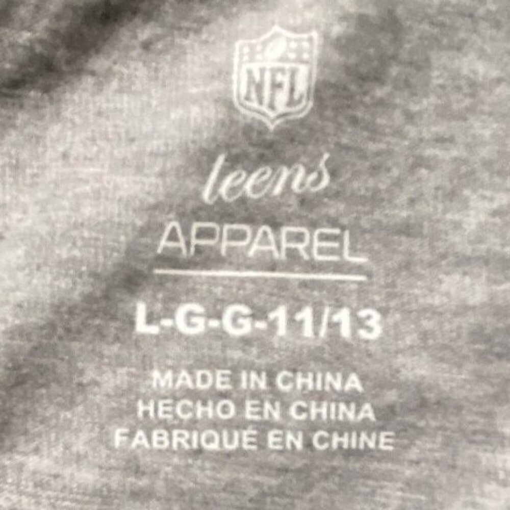 NFL 'Teens' New York Giants Apparel Front Tie Short Sleeve T-Shirt-Gray- Lg-NWT - Picture 6 of 6